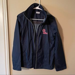 Columbia Ole Miss Navy Rain Jacket - Small